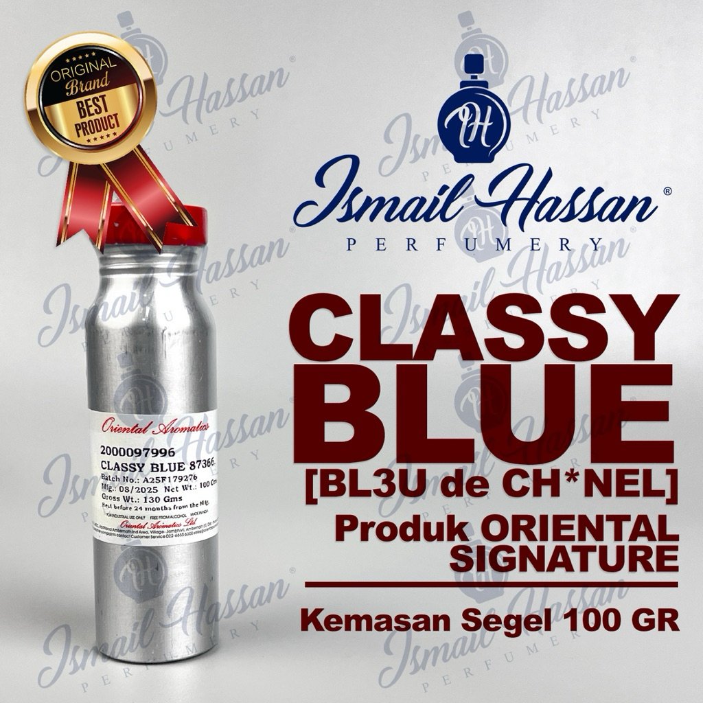 Bibit Biang Parfum SIGNATURE Classy Blue Can Bleu Produk ORIENTAL AROMATICS Packing Segel 100Gr