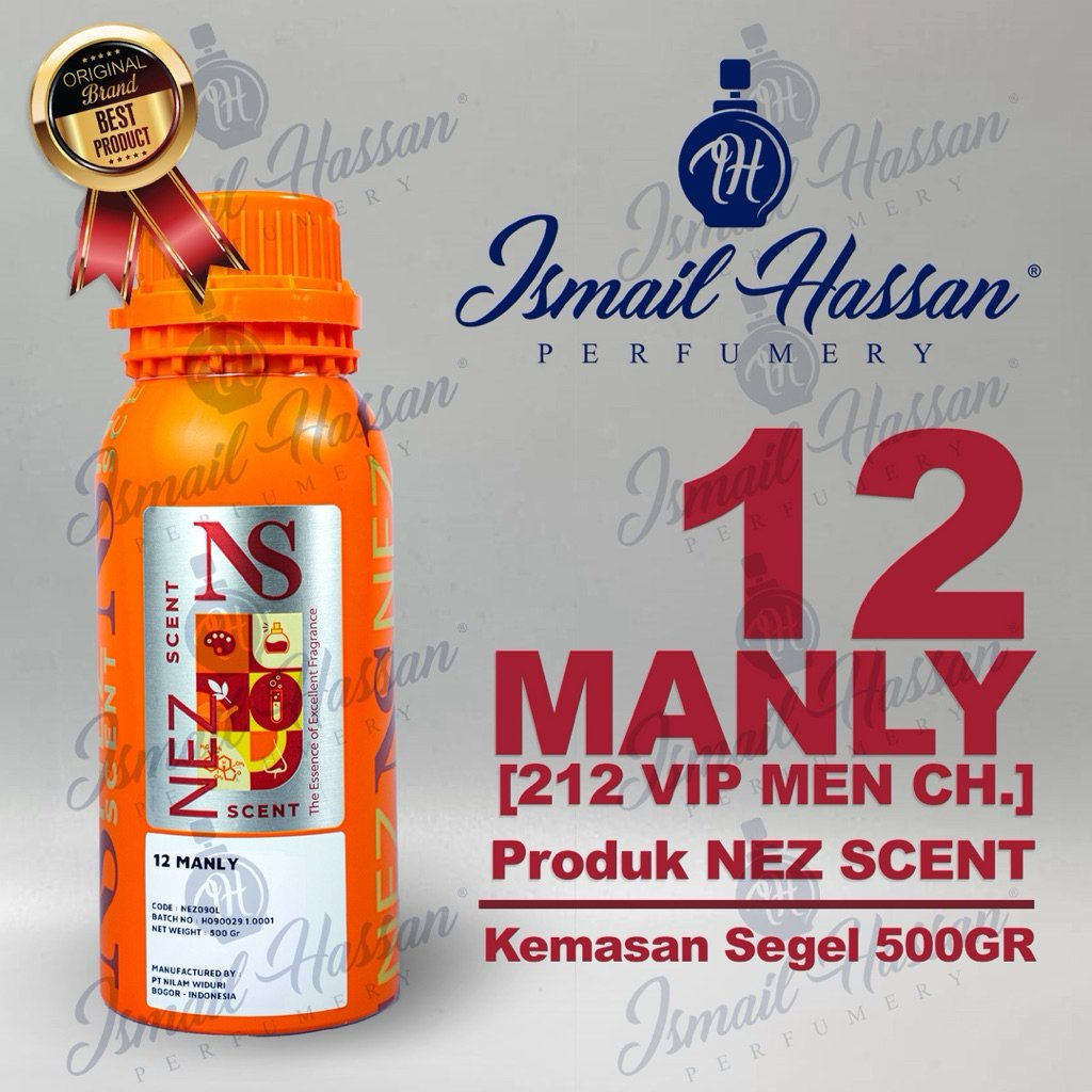 Bibit Biang Parfum 12 Manly Vip Man Produk NEZ SCENT Packing Segel 500Gr
