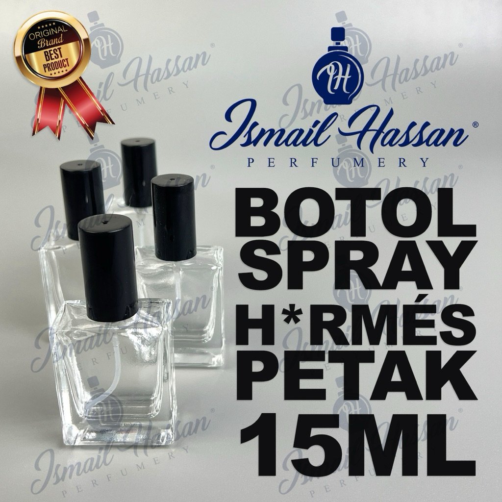 Botol Petak Hermis Clear Tutup Black Ukuran 15Ml Losinan