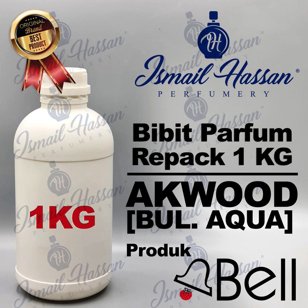 Bibit Biang Parfum REPACK Akwood Bul Aqu4 Original Produk BELL Packing Botol Plastik 1Kg
