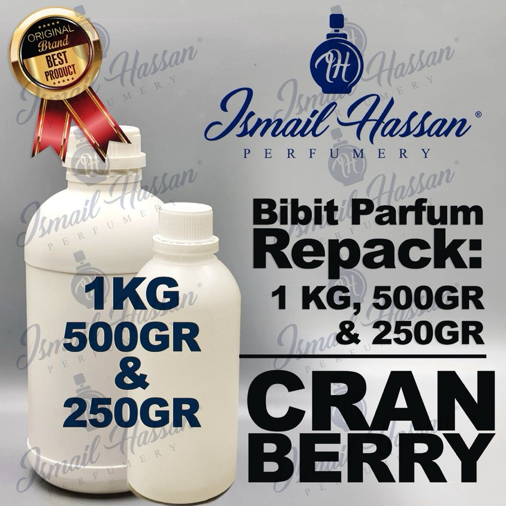 Bibit Biang Parfum REPACK Cranberry Packing Botol Plastik 1Kg 500Gr Dan 250Gr